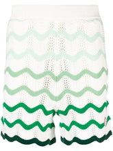 Gradient-wave crochet shorts